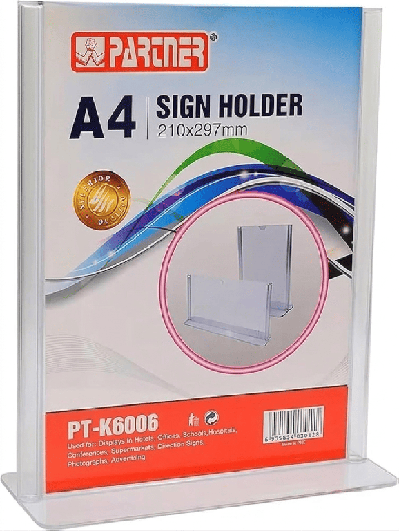 Partner A4 Acrylic Sign Holder 210X297MM PT-K6006